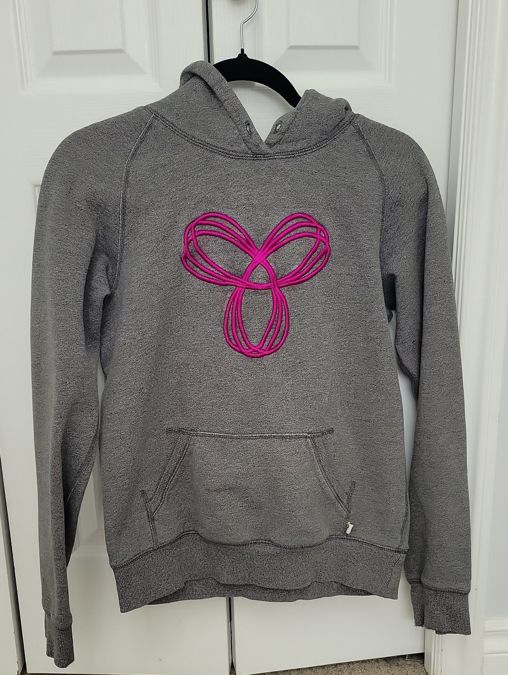 Y2k Vintage TNA Mixed Gray Hoodie Sweater with Pink Embroidered Logo